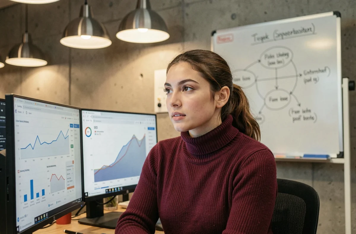 Stratège digitale de Propulseo analysant les performances SEO d'un site internet