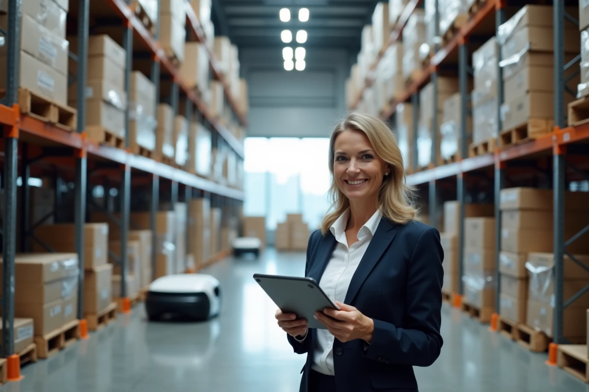 Manager de magasin vérifiant l